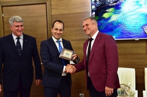 По време на срещата с делегацията от украинския град Суми