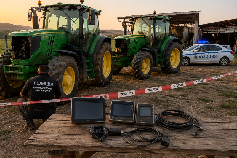 Апаш разкости два "John Deere"-а край Монтана! Отмъкна дисплеи и навигации за 6300 евро