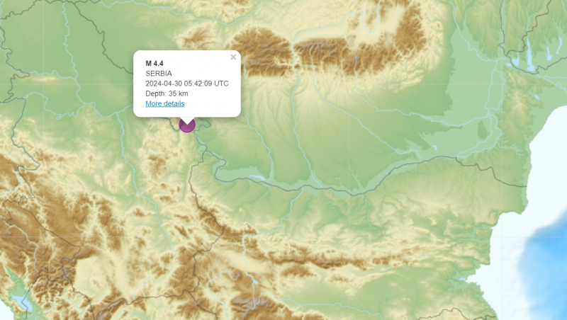Земетресението което разлюля Сърбия тази сутрин е усетено и в