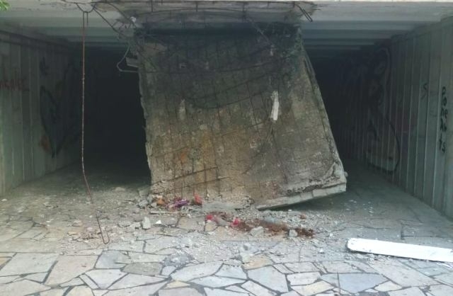 Таван на подлез във Варна се срути днес  За щастие няма пострадали