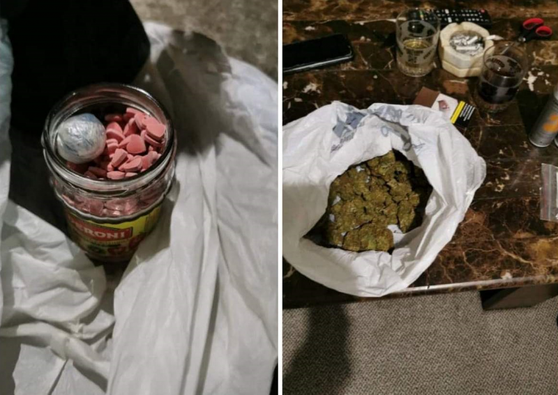 При спецакция! Откриха много наркотици и розови хапчета с форма на ...