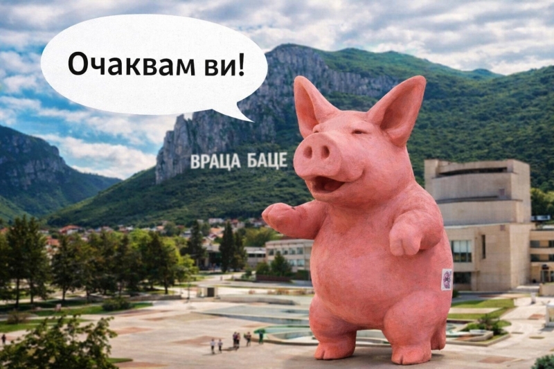 Прасето от мащабните протести през декември миналата година които свалиха