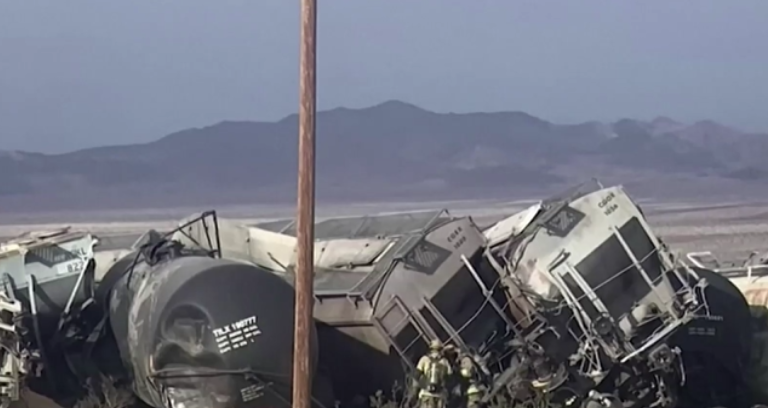 Инцидент с товарен влак е станал в Калифорния Композицията излезла