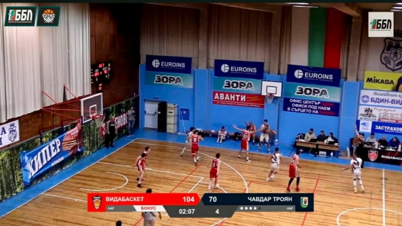 Отборът Видабаскет записа разгромна победа като домакин над Чавдар Троян