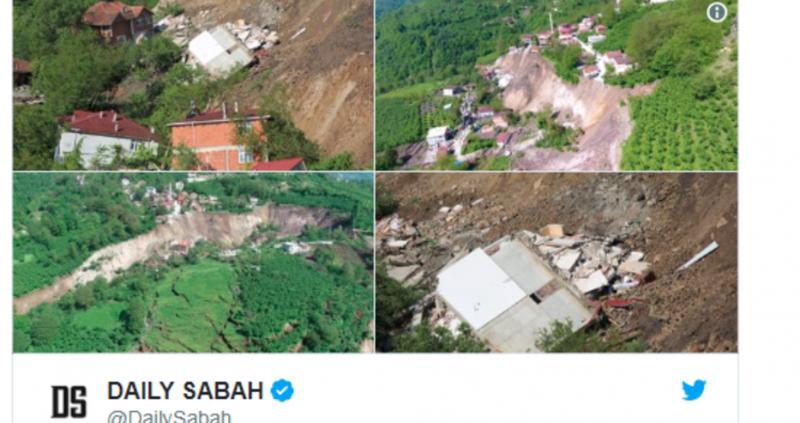 Голямо свлачище унищожи 53 сгради и джамия в черноморската провинция