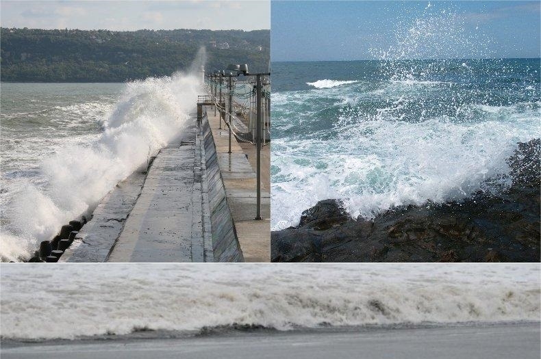 Невиждана стихия по родното Черноморие Огромни двуметрови вълни затвориха всички
