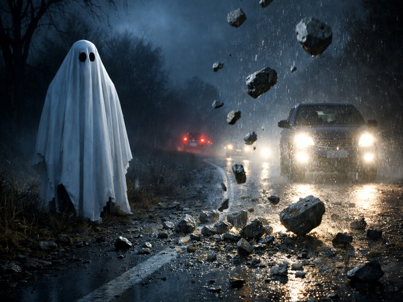 Привидение в бял чаршаф плаши наред шофьори в Монтанско съобщиха