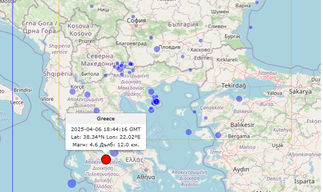 Земетресение с магнитуд 4 6 е разтърсило снощи град Калаврита на