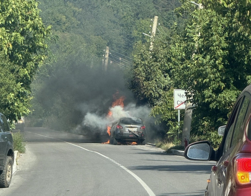 Кола е изгоряла насред път във Врачанско видя първо агенция