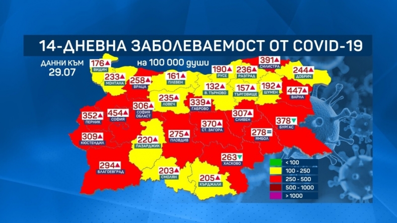 Враца е поредната област която преминава в червено по COVID