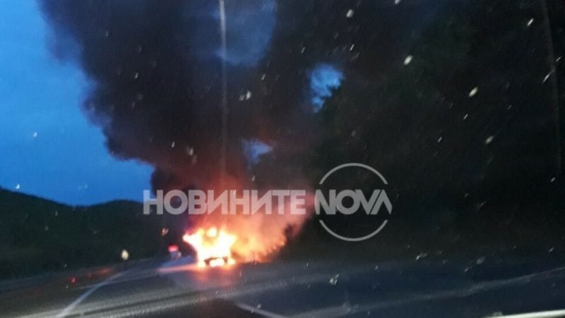 ТИР е изгорял на магистрала Тракия Инцидентът е станал около