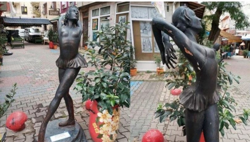 Статуята в Истанбул изобразяваща първата балерина в Турция е била