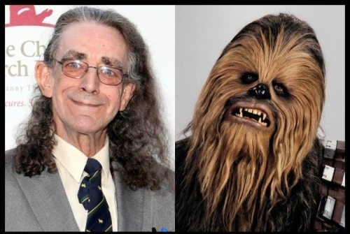 Роденият във Великобритания актьор Питър Мейхю изиграл ролята на Чубака