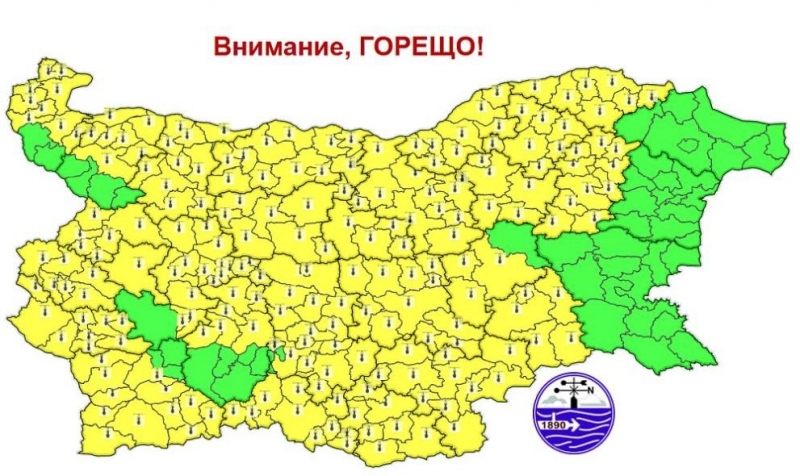 Опасни горещини обхващат страната! Обявен е жълт код за почти цяла България