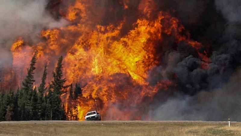Големи горски пожари бушуват в западната част на Канада Те