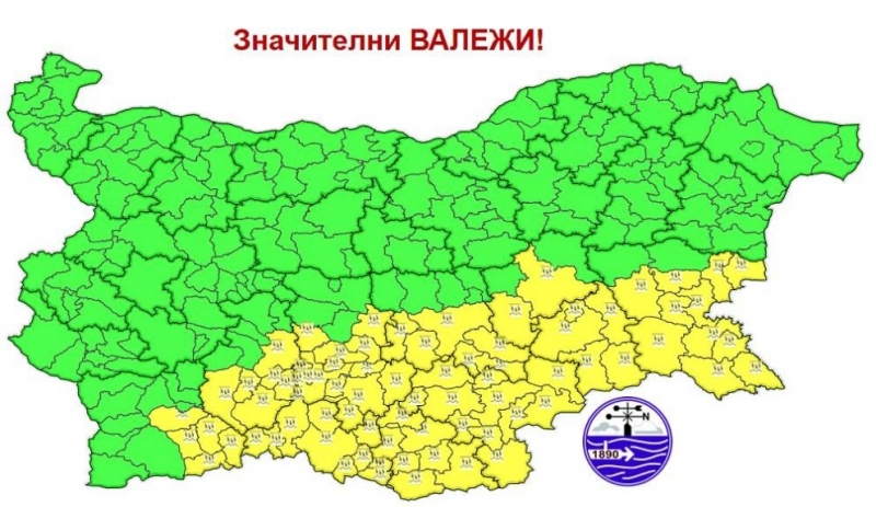 Валежите днес ще обхванат по голямата част от страната Значителни