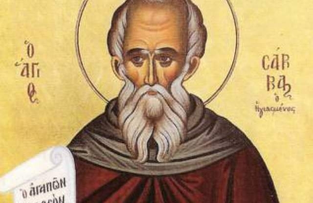 На 5 декември православната църква чества преподобни Сава Освещени Синът
