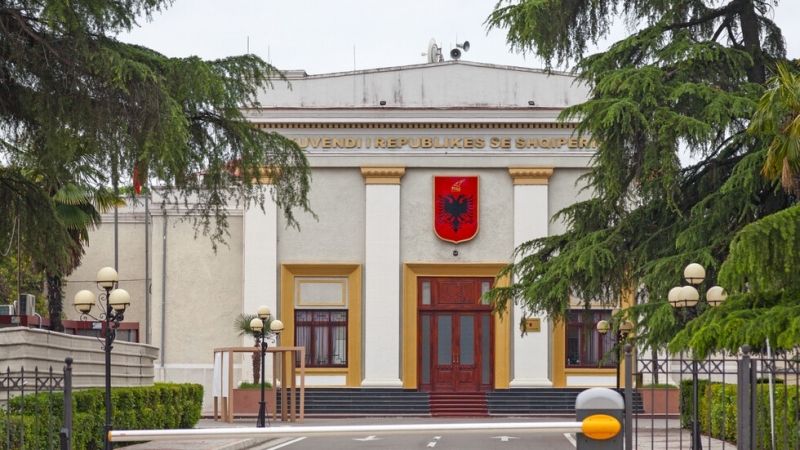 Необичаен протест се проведе в албанския парламент в четвъртък Група младежи нахлу
