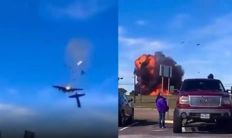 Два исторически военни самолета се сблъскаха във въздуха на авиошоу