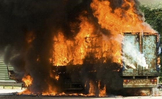 Камион е изгорял при пожар в Монтана съобщават от пресцентъра