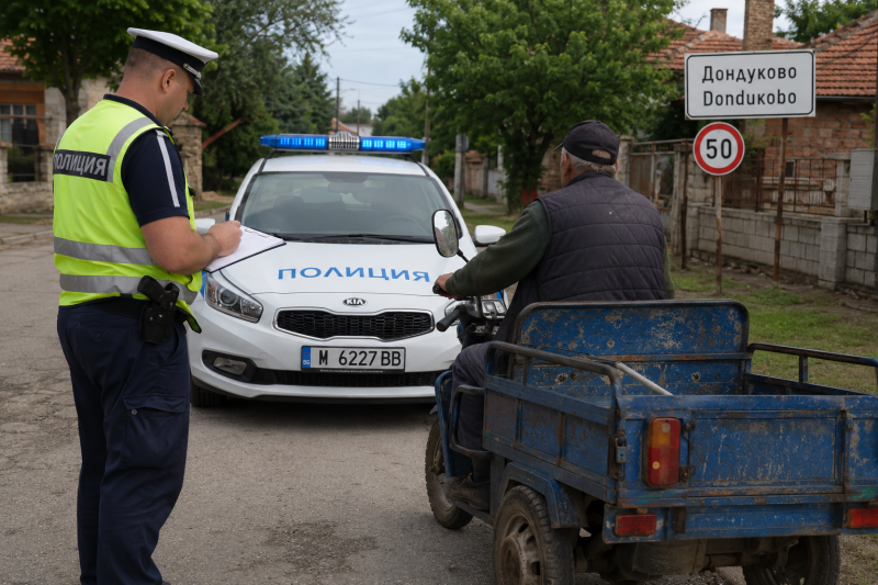 Бесни страшни пенсии! Полицаи хванаха почерпен дядо да юрка нередовна триколка в Монтанско, друснаха му куп глоби