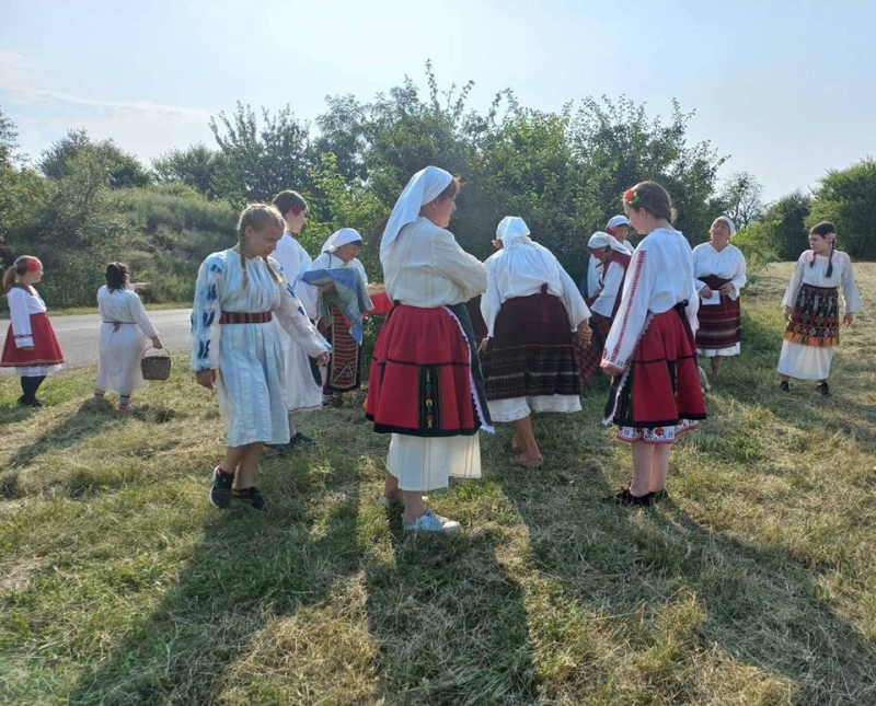 Самодейци от с Замфирово представиха обичая Зажънване С ритуала на