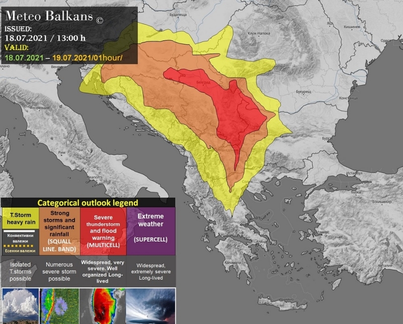 Преди броени минути Meteo Balkans публикува в своята страница във