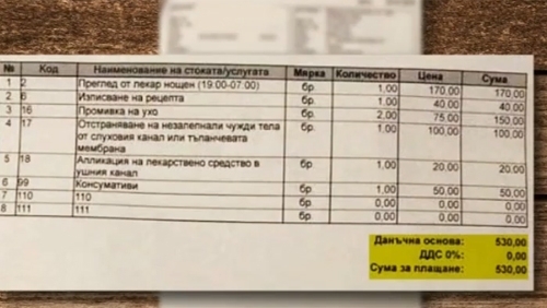 530 лева за преглед от лекар в курорта Златни пясъци