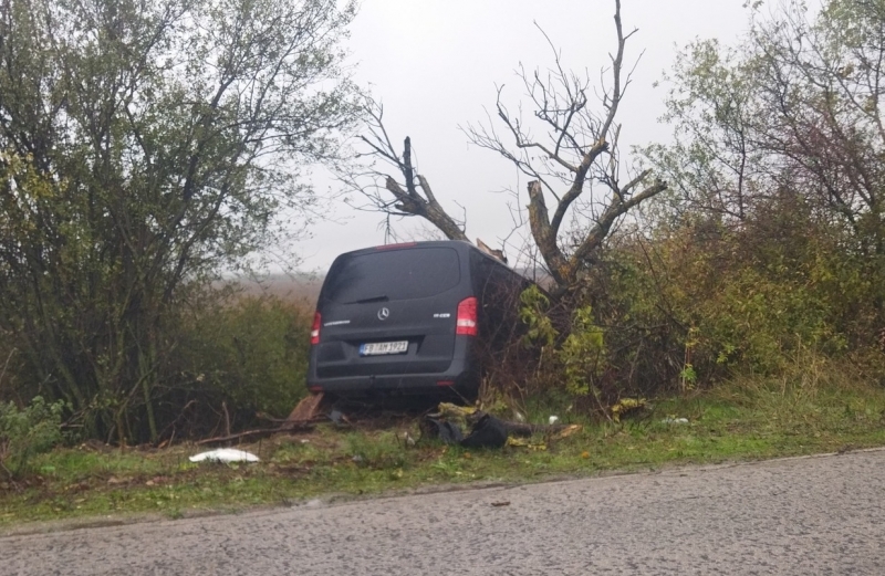 Инцидент в дъжда! Германец заби автомобила си в дърво на пътя Враца-Оряхово /снимки/