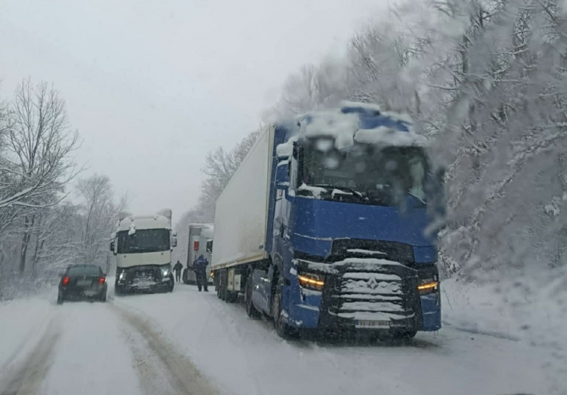 ТИР ове закъсаха на Е 79 край Монтана видя агенция