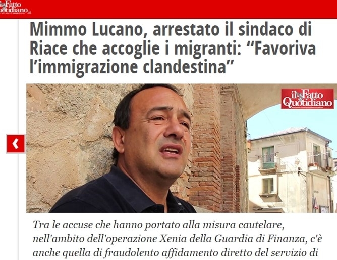 Кметът на малкия град Риаче в Южна Италия Доменико Лукано