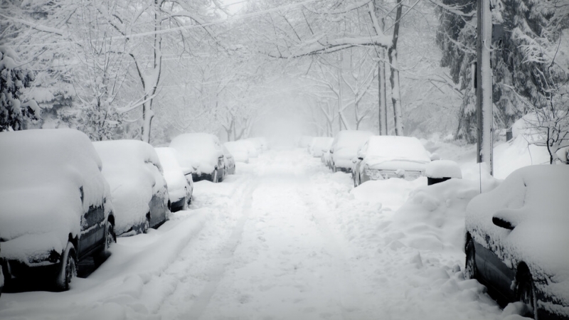 Зима в северните части на Скалистите планини в САЩ Силна