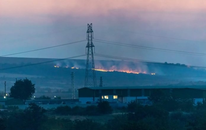 Голям пожар пламна край язовира в Козлодуй научи агенция BulNews