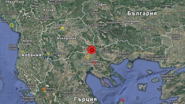 Земетресение е регистрирано в Гърция в 11 13 часа българско време Трусът е с магнитуд