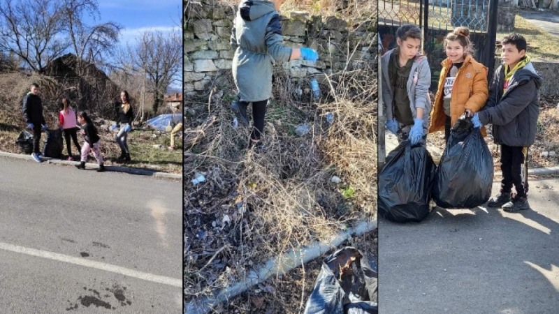 Ученици се включиха в почистването на улиците в Моравица научи