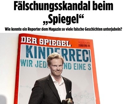 Репортер на германското списание Шпигел публикувал фалшиви материали в продължение