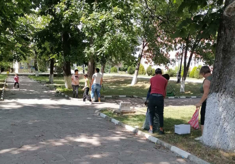 Почистиха парка в центъра на Борован /снимки/