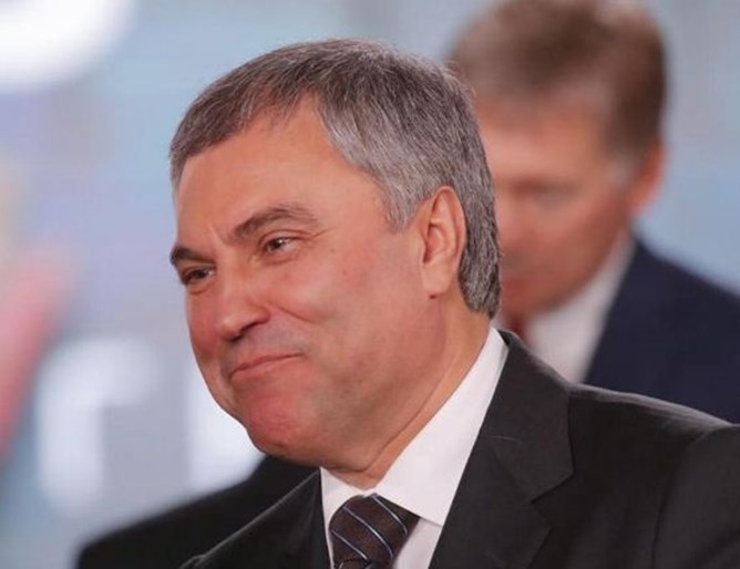Председателят на Държавната дума Вячеслав Володин и председателите на парламентарните