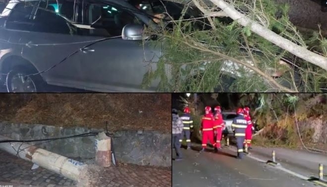 Силна буря се развилня в окръг Прахова в Румъния Пориви