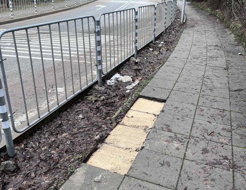 Крадци задигнаха плочки от тротоар водещ към живописната местност Вратцата