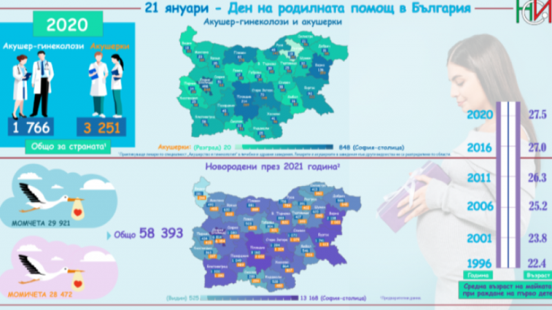 Общо 13 са акушер-гинеколозите в област Видин, показва статистика от