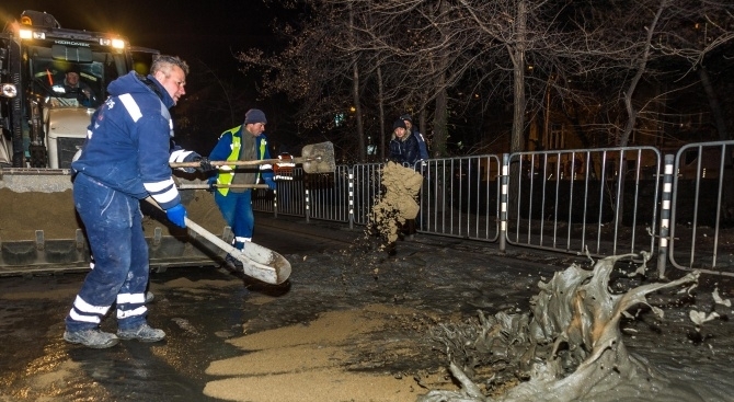 Авария със строежа на метрото в София тази нощ Бетонова