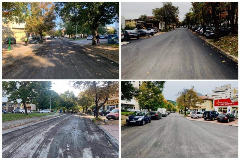 Нова асфалтова настилка бе положена в улица в центъра на