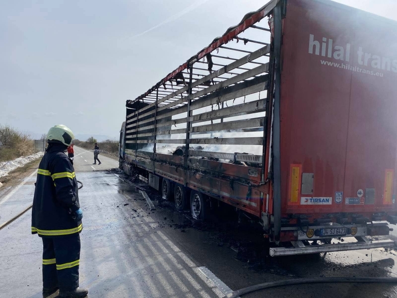 МВР потвърди новината за пламналия ТИР на Е 79 край село