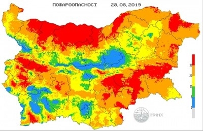 Екстремален индекс за пожароопасност е в сила на места в