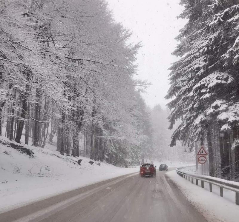 Силен снеговалеж се сипе цяла сурин над прохода Петрохан научи