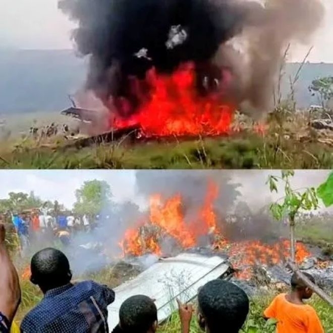 Самолетна катастрофа със 17 загинали, сред тях двама от най-високопоставените генерали в Конго /снимки/