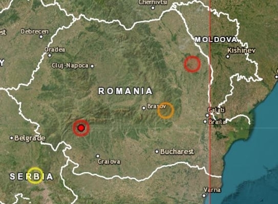 Силно земетресение разтърси Румъния стана ясно от данни на Европейско средиземноморския