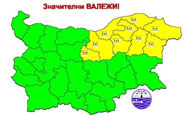 Времето днес: Обявиха жълт код за значителни валежи в 9 области у нас