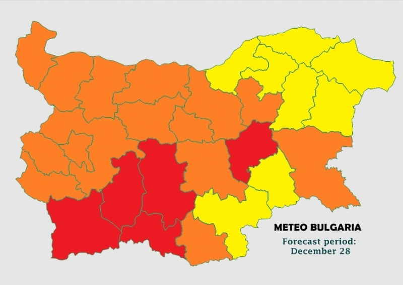 Бурен вятър ще има в цялата страна в неделя съобщава